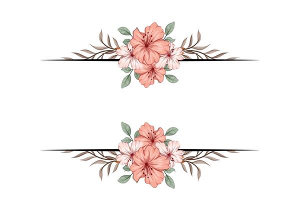 The Blooms Greenery Floral Foliage Ornament Corner Text Separator adds elegant framing text in invitations, cards