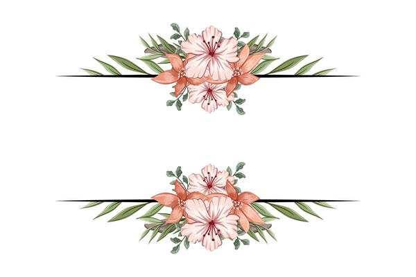 The Blooms Greenery Floral Foliage Ornament Corner Text Separator adds elegant framing text in invitations, cards