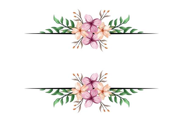 The Blooms Greenery Floral Foliage Ornament Corner Text Separator adds elegant framing text in invitations, cards
