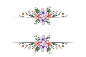 The Blooms Greenery Floral Foliage Ornament Corner Text Separator adds elegant framing text in invitations, cards vector
