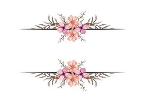 The Blooms Greenery Floral Foliage Ornament Corner Text Separator adds elegant framing text in invitations, cards vector