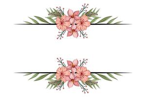 The Blooms Greenery Floral Foliage Ornament Corner Text Separator adds elegant framing text in invitations, cards vector