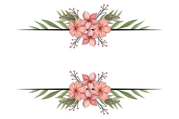 The Blooms Greenery Floral Foliage Ornament Corner Text Separator adds elegant framing text in invitations, cards