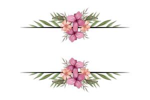 The Blooms Greenery Floral Foliage Ornament Corner Text Separator adds elegant framing text in invitations, cards vector