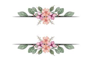 The Blooms Greenery Floral Foliage Ornament Corner Text Separator adds elegant framing text in invitations, cards vector