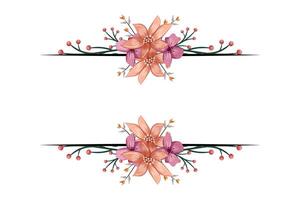 The Blooms Greenery Floral Foliage Ornament Corner Text Separator adds elegant framing text in invitations, cards vector