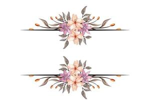 The Blooms Greenery Floral Foliage Ornament Corner Text Separator adds elegant framing text in invitations, cards vector