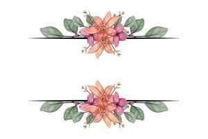 The Blooms Greenery Floral Foliage Ornament Corner Text Separator adds elegant framing text in invitations, cards vector