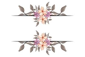 The Blooms Greenery Floral Foliage Ornament Corner Text Separator adds elegant framing text in invitations, cards vector