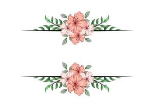 The Blooms Greenery Floral Foliage Ornament Corner Text Separator adds elegant framing text in invitations, cards vector