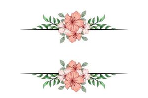 The Blooms Greenery Floral Foliage Ornament Corner Text Separator adds elegant framing text in invitations, cards vector