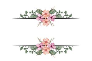 The Blooms Greenery Floral Foliage Ornament Corner Text Separator adds elegant framing text in invitations, cards vector
