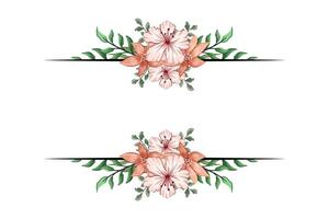 The Blooms Greenery Floral Foliage Ornament Corner Text Separator adds elegant framing text in invitations, cards vector