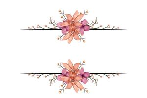 The Blooms Greenery Floral Foliage Ornament Corner Text Separator adds elegant framing text in invitations, cards vector