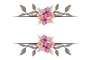 The Blooms Greenery Floral Foliage Ornament Corner Text Separator adds elegant framing text in invitations, cards vector
