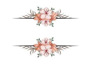 The Blooms Greenery Floral Foliage Ornament Corner Text Separator adds elegant framing text in invitations, cards vector