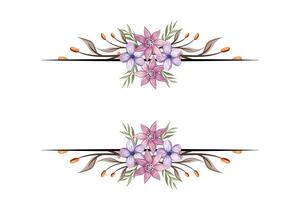 The Blooms Greenery Floral Foliage Ornament Corner Text Separator adds elegant framing text in invitations, cards vector