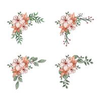 Blooms Greenery Floral Foliage Ornament Corner Text Separator vector