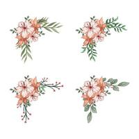 Blooms Greenery Floral Foliage Ornament Corner Text Separator vector