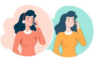 Woman talking on the phone vector