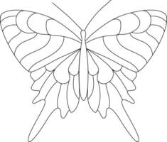 Butterfly line hand drawn illustration. Wildnature animal doodle. Ornate insects linear drawing for tattoo, coloring pages, print, logo. Editable stroke. vector