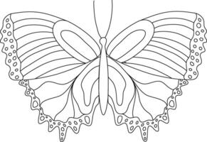 Butterfly line hand drawn illustration. Wildnature animal doodle. Ornate insects linear drawing for tattoo, coloring pages, print, logo. Editable stroke. vector