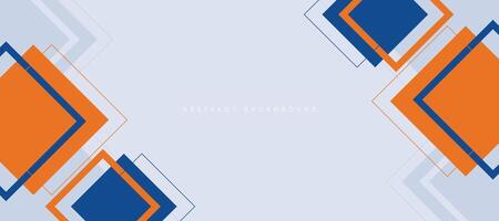 Abstract minimalist background with blue orange geometric square shapes vector