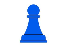 Hand drawn cute cartoon illustration of pawn. Flat chess figure in doodle style. High ambitions. Strategy or intelligence icon. Success in competition. Tactic thinking. Board game. Isolated. vector