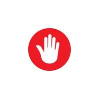 logo design red hand button symbol of no access. vector