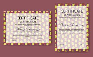 Certificate template set with abstract elements. Certificate of appreciation school collection. Modern diploma sheet vector