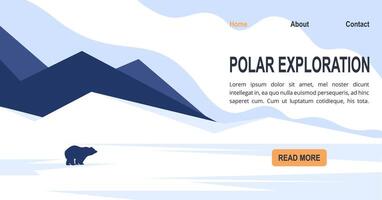 Antarctica landscape and view on mountains with ice banner. Global warming horizontal banner. Polar exploration vector