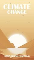 Earth Day, Combat Desertification and Drought banner. Global warming, world environment day vertical illustration vector