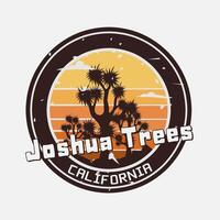 Silhouette of Joshua National Park, with grunge style perfect for print, sticker, etc vector