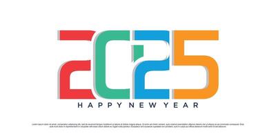 Happy new year 2025 design logo text illustration new year celebration concept vector
