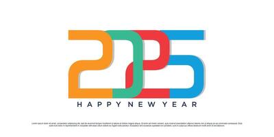 Happy new year 2025 design logo text illustration new year celebration concept vector