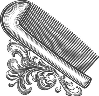 hair comb with engraving style black color only