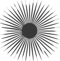 silhouette vintage sunburst black color only vector