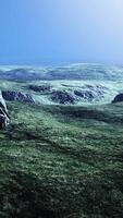 mountain landscape at sunset with tone in the foreground on the field video