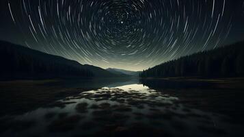 noche cielo con estrellas hecho con largo exposición foto