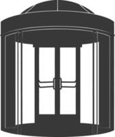 silhouette revolving door or turnstile door black color only vector