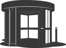 silhouette revolving door or turnstile door black color only vector