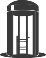 silhouette revolving door or turnstile door black color only vector
