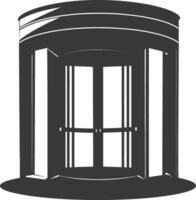 silhouette revolving door or turnstile door black color only vector