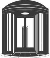 silhouette revolving door or turnstile door black color only vector