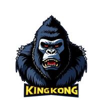 Rey kong cabeza mascota logo diseño vector