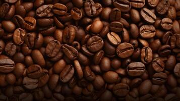 Background consisting of a large number of coffee beans. photo