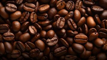 Background consisting of a large number of coffee beans. photo