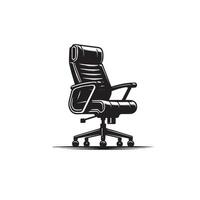 Office chair silhouette. Desk chair logo, chair illustration on white background vector