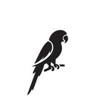 loro silueta en blanco antecedentes. aves silueta. loro logo, ilustración vector