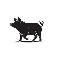 Pig silhouette design on white background. Pig logo, pig illustration vector